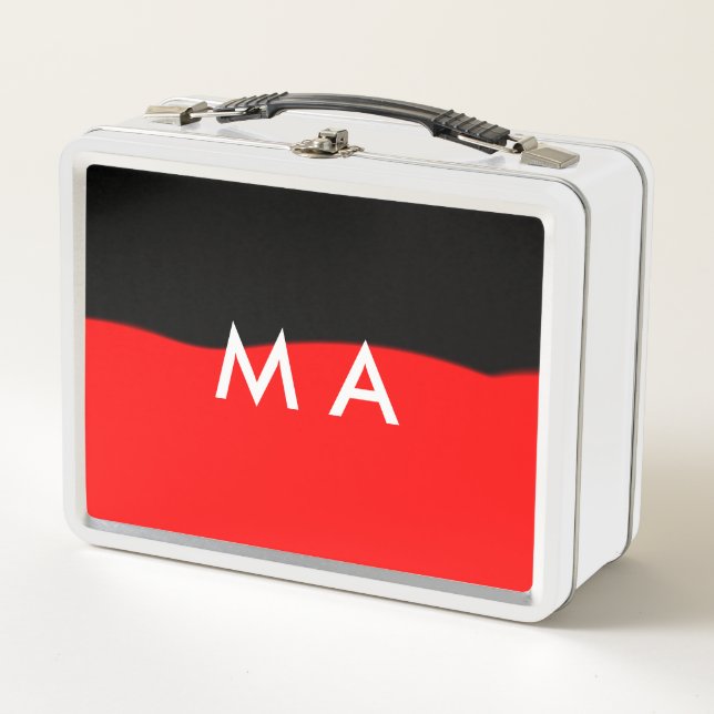 Lunch Box Simple monogramme ajouter votre nom lettre man min (Devant)