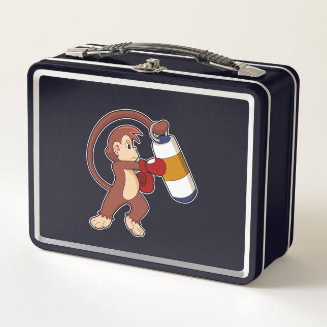Lunch Box Singe à la boxe avec sac de poinçonnage (Devant)