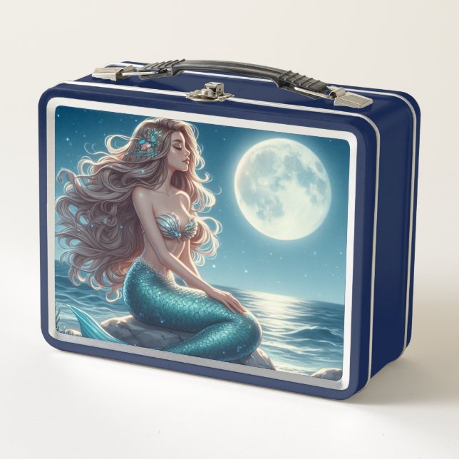 Lunch Box Sirène sur la plage la nuit (Devant)