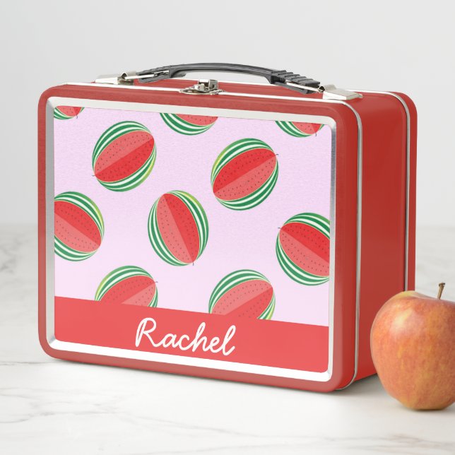 Lunch Box Sliced watermelon pattern on pink (En situation)
