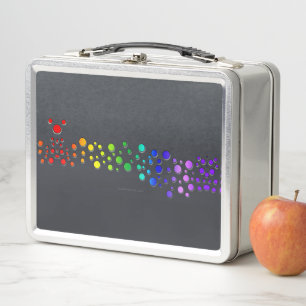 Lunch Box SlipperyJoe aime les bulles rouge orange jaune ver