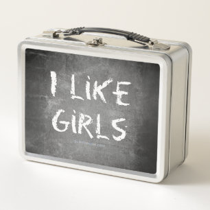 Lunch Box SlipperyJoe's J'aime les filles tableau noir sale