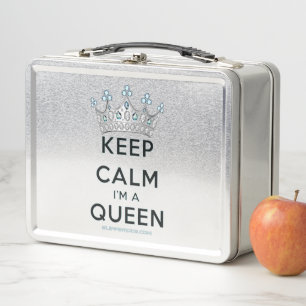 Lunch Box SlipperyJoe's reine restez calme couronne argentée