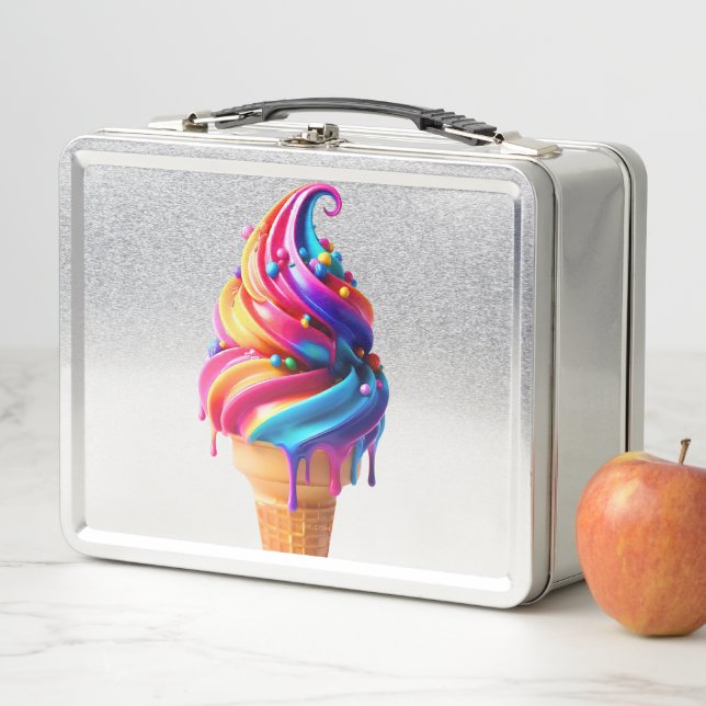 Lunch Box SlipperyJoe's vibrante crème glacée cone classique (En situation)
