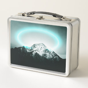 Lunch Box Snowy mountain mysterious blue neon light