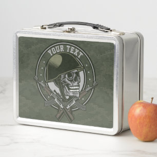 Lunch Box Soldat de Camo militaire personnalisé : crâne et a