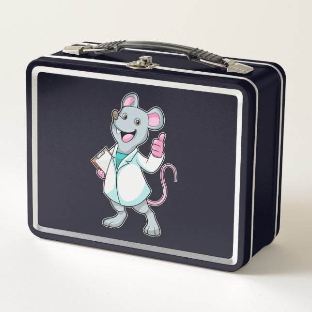 Lunch Box Souris comme docteur avec manteau de docteur (Devant)
