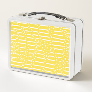 Lunch Box Spots et bandes 2 - Citron jaune et blanc