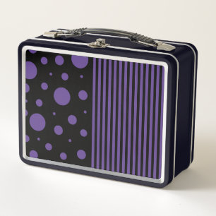 Lunch Box Spots et rayures en violet et noir