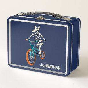 Lunch Box Squelette de loup-garou sur un vélo BMX personnali