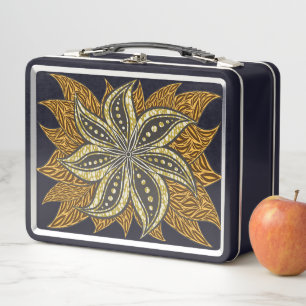 Lunch Box Style Batik Floral Abstrait africain