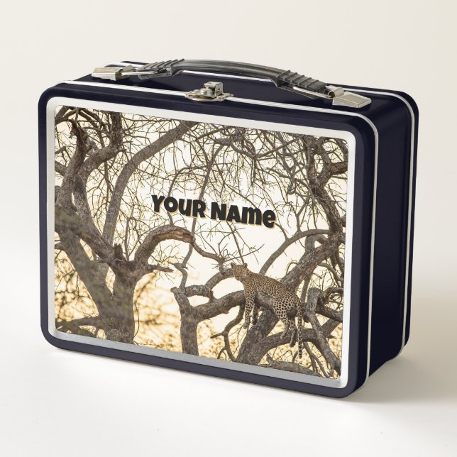 Lunch Box Sunset Leopard - Custom Safari Tin (Vorderseite)