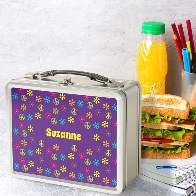 Lunch Box Super Hippie Paix et douche à fleurs (Créateur téléchargé)