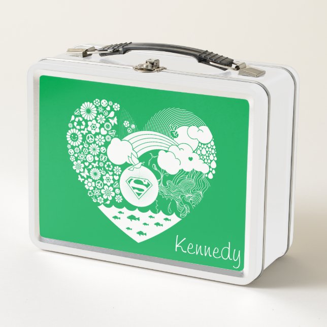 Lunch Box Supergirl Floral Peace Heart Graphisme (Devant)