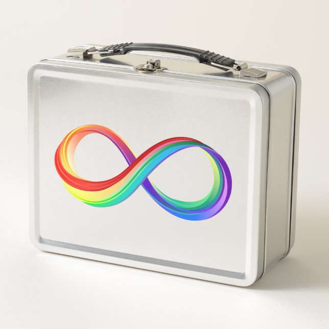 Lunch Box Symbole d'infinité arc-en-ciel stratifié (Devant)
