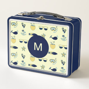 Lunch Box Symboles d'été tendance Motif Monogramme