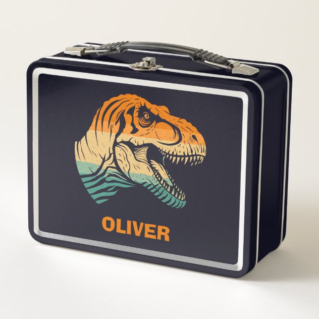 Lunch Box T-rex Dinosaur rétro (Devant)