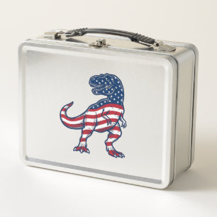 Lunch Box T-Rex patriotique Drapeau américain Design de dino