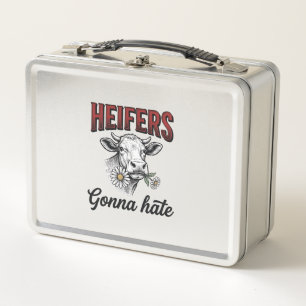 Lunch Box T-shirt à gravure vintage drôle de vache Génisse v
