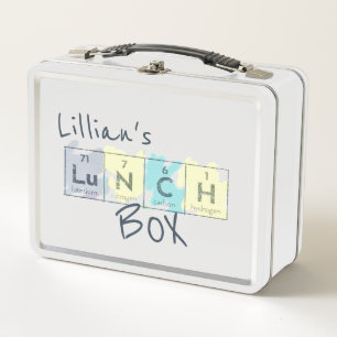 Lunch Box Table périodique Science Nom de l'enfant Crayon "L