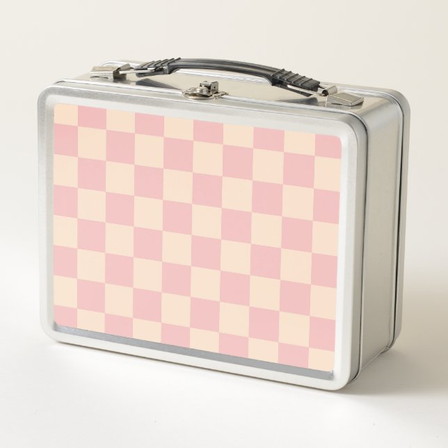 Lunch Box Tableau de bord rose et crème (Devant)