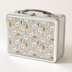 Lunch Box Teal géométrique et motif bleu