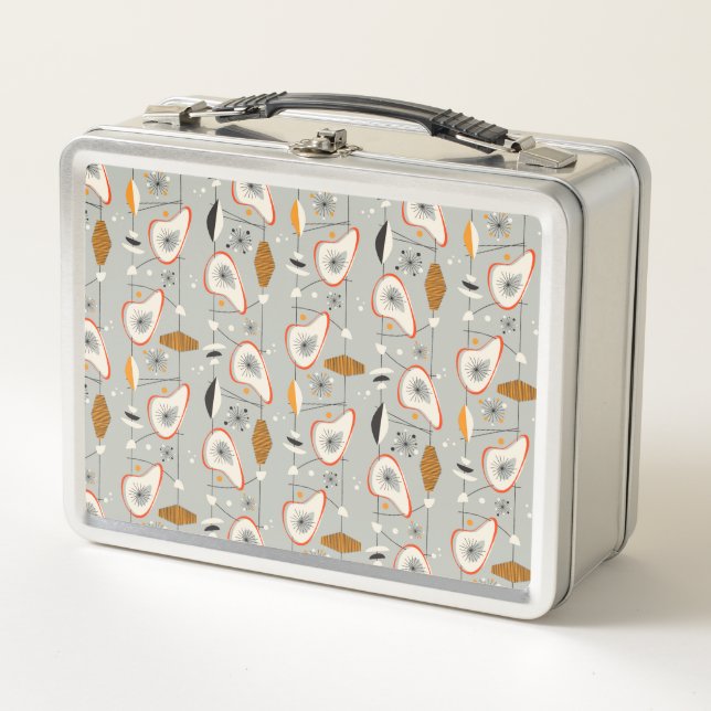Lunch Box Teal géométrique et motif bleu (Devant)
