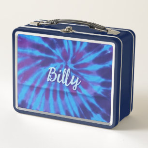Lunch Box Teinture Bleu Turquoise violet coloré Motif Hippie