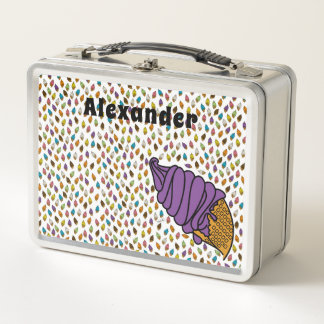Lunch Box Texte personnalisé de couleur crème glacée