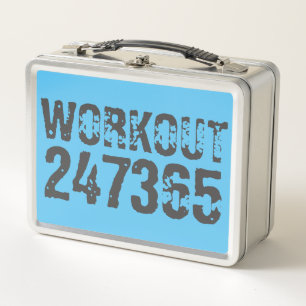 Lunch Box Texte usé et rayé Workout 247365 bleu