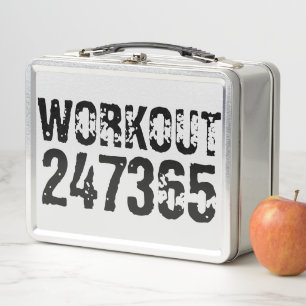 Lunch Box Texte usé et rayé Workout 247365 noir