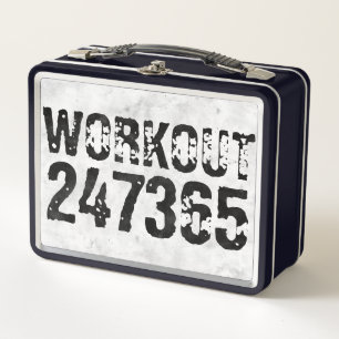 Lunch Box Texte usé et rayé Workout 247365 rustique