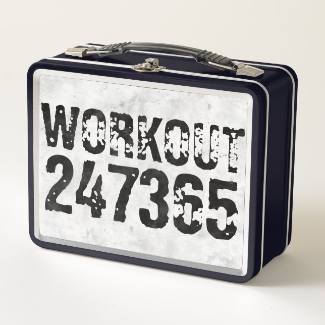 Lunch Box Texte usé et rayé Workout 247365 rustique (Devant)