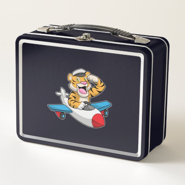 Lunch Box Tiger comme pilote dans l'avion (Devant)