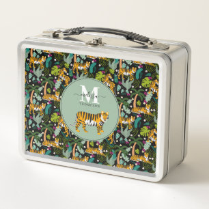 Lunch Box Tigres tropicaux Forêt botanique Noire Jungle Safa