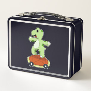 Lunch Box Tortue avec coquille en tant que skateboard