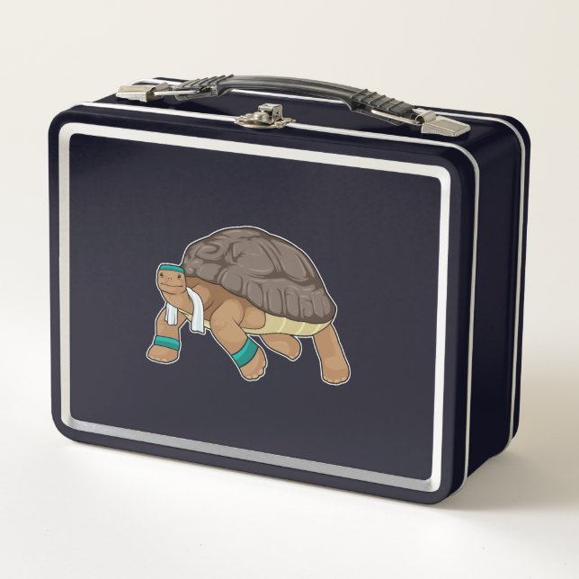 Lunch Box Tortue comme coureur avec serviette (Devant)