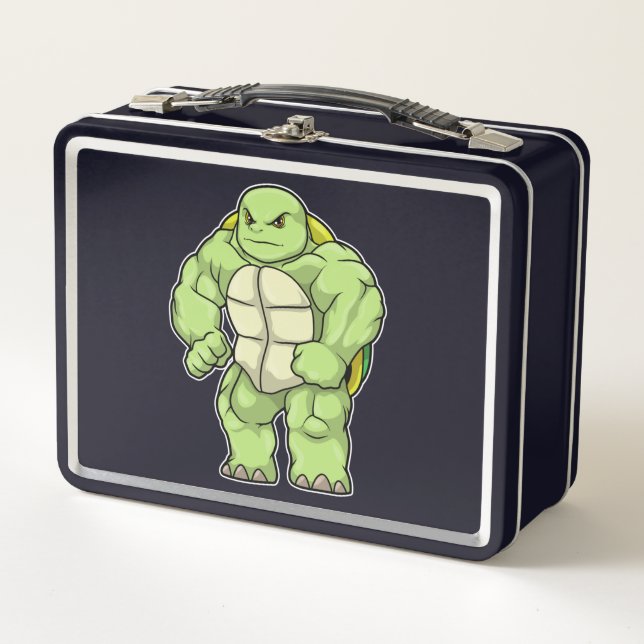 Lunch Box Tortue en Bodybuilder avec Six pack (Devant)