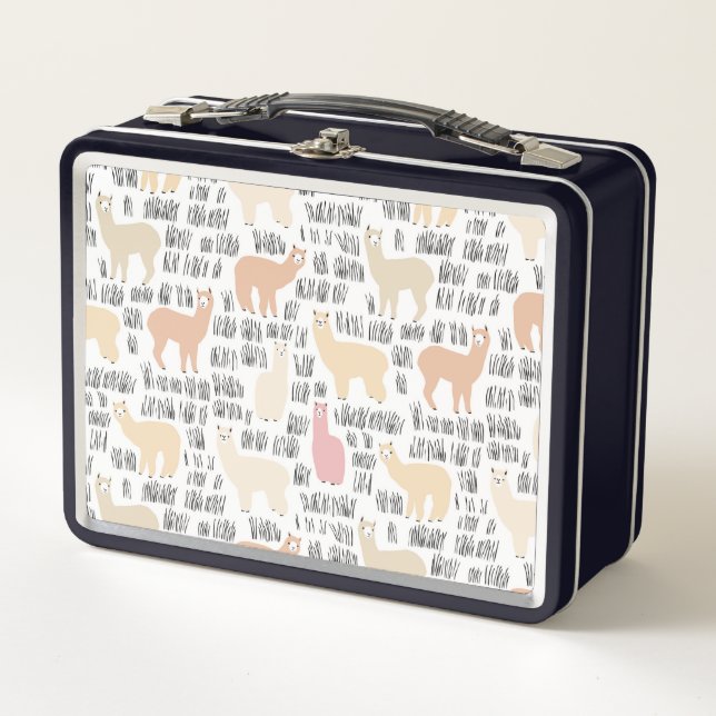 Lunch Box Troupeau de motif d'alpaga (Devant)