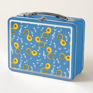 Lunch Box Tuba Music Notes Motif
