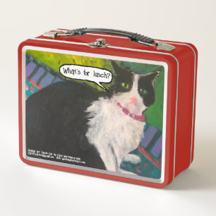 Lunch Box Tuxedo Chat 'What's For Lunch' Boîte à lunch en mé