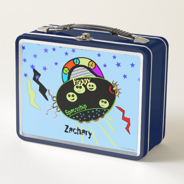 Lunch Box Un joyeux caricature sur le vaisseau spatial, le s (Devant)