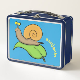 Lunch Box Un mignon escargot heureux sur une illustration d'