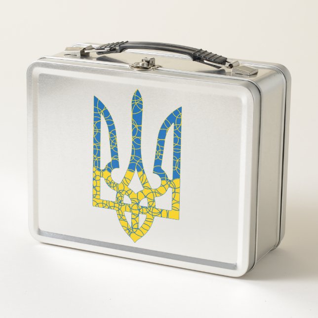 Lunch Box Un trident ukrainien texturé drapeau d'Ukraine cou (Devant)