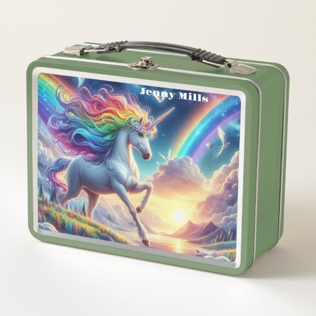 Lunch Box Unicorne arc-en-ciel (Devant)