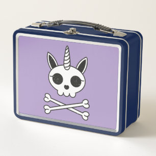 Lunch Box Unicorne crâne et os croisés