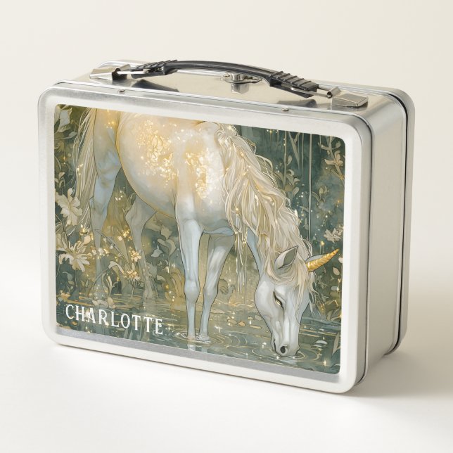 Lunch Box Unicorne personnalisée Forêt enchantée (Dos)