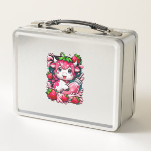 Lunch Box Vache de fraise Kawaii Anime Lait de fraise