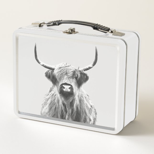 Lunch Box Vache noire et blanche des Highlands (Devant)