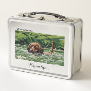 Lunch Box Valise de vacances personnalisée pour chien marron